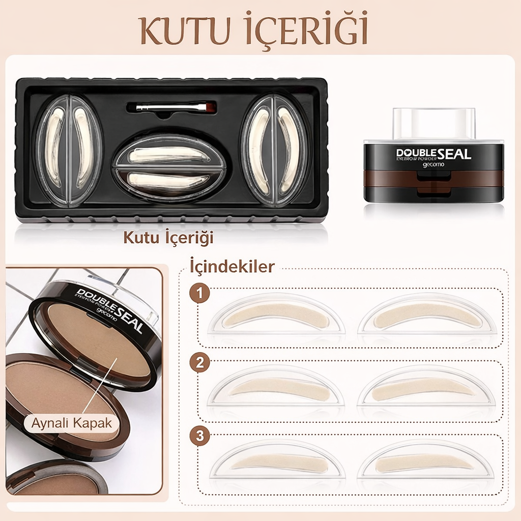 DoubleSeal Suya Dayanıklı Kaş Damga Seti – Pratik, Kalıcı ve Doğal Görünüm